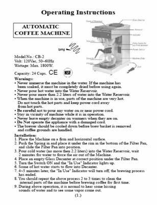 Bunn Coffee Machine Instructions 